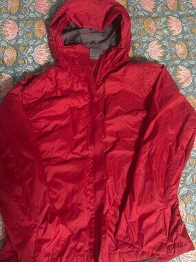 Sierra Designs Red Hooded Rain Jacket